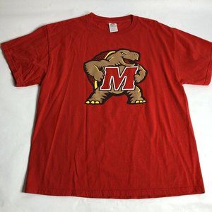 Maryland‎ Terrapins Red Standing Mascot T-Shirt Size Large